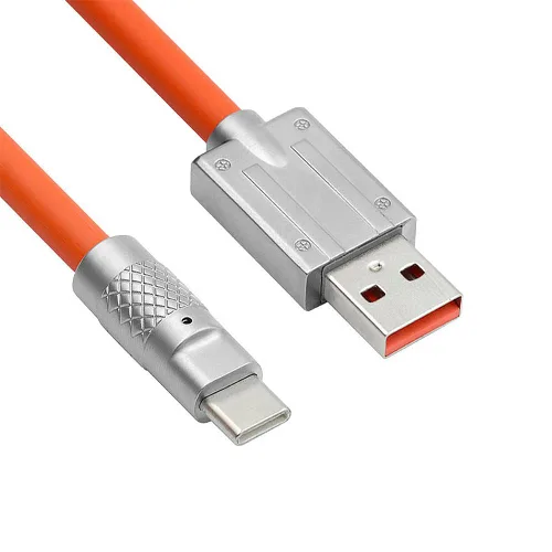 Vista 7 de cablecc Tipo A USB-A a USB-C Silicona Líquida Ultra Suave 120W Power USB2.0 Datos Cable Naranja Carga Rápida para Computadora Portátil Tableta