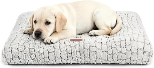 Vista 24 de Alfombrilla de cama para perro, suave y mullida, para jaula de perro, cama para perros pequeños, medianos y grandes, y gatos, lavable Marrón