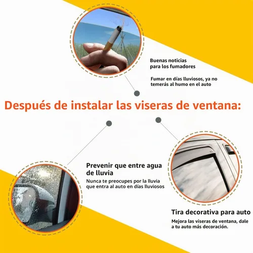 Vista 4 de Protectores de lluvia compatibles con modelos Trailblazer/GMC Envoy 2002-2009 para 5 pasajeros, visera de ventana lateral, deflector de viento
