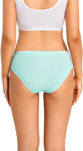 Vista 3 de Ropa interior desechable para mujer, para viajes, estancias hospitalarias, 100% algodón, color azul cielo (10 unidades)