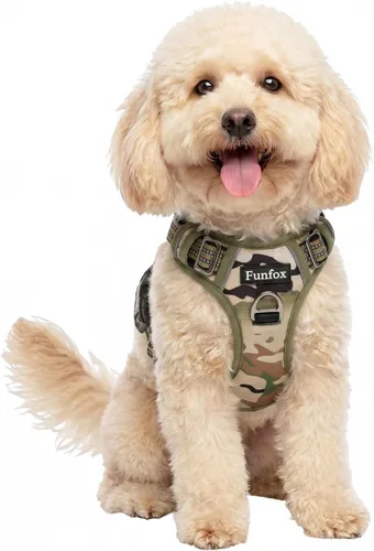 Vista 41 de Funfox Arnés para perro sin tirones, arnés de chaleco ajustable para mascotas, material súper suave con mango vertical, fácil control, paseo