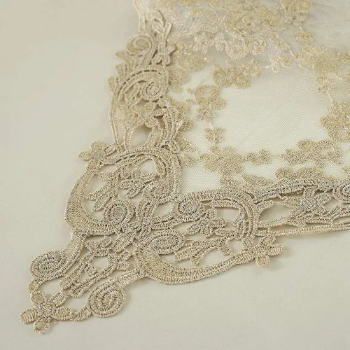 Vista 5 de ARTABLE Camino de mesa rectangular bordado de macramé de encaje con exquisito estilo vintage desgastado chic para mesas largas de cena de boda