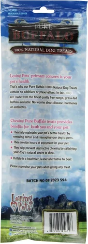 Vista 2 de Loving Pets Pure Buffalo - Golosina para perros Bully Stick de 12 pulgadas, paquete de 3