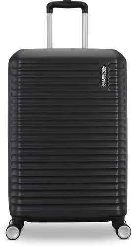 Vista 2 de American Tourister Stratum 3.0, aprobado por aerolíneas, equipaje rígido duradero, se expande 1.5", mango ajustable RightHeight, Negro