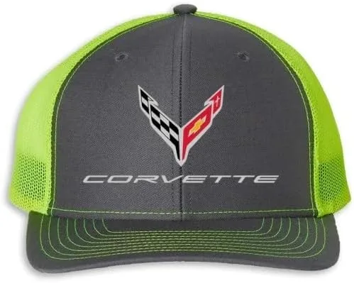 Vista 6 de SR1 Performance C8 Corvette Snapback Hat - Gorra trasera de malla estructurada Chevy