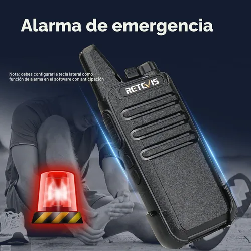 Vista 6 de Retevis RT22 Walkie Talkies Mini, radio bidireccional recargable de largo alcance, radio de 2 vías pequeña, VOX portátil, para negocios, negocios