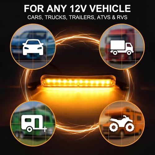 Vista 2 de ANKIA - Luz universal de 12 LED para matrícula, lámpara de marcha atrás, luces traseras para automóvil, remolque, UTV, ATV, camión, RV, barco