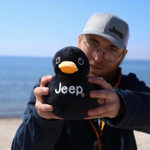 Vista 7 de Jeep Logotipo de Texto Animal de Peluche Pato Negro - Perfecto para Entusiastas Te Han Empollado (Negro)