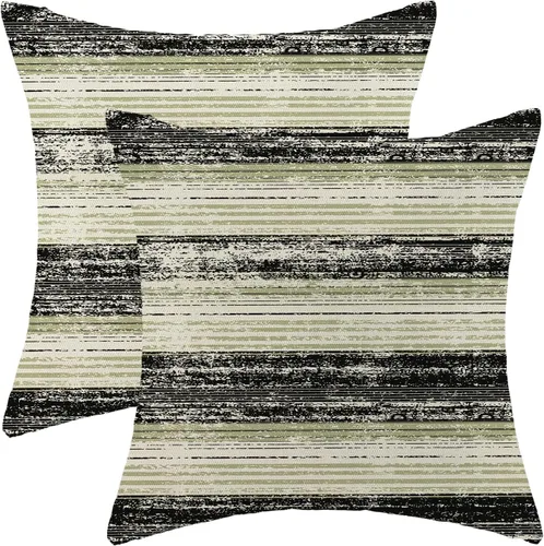 Vista 30 de Fundas de cojín en blanco y negro 16x16 Juego de 2 Fundas de cojín geométricas abstractas de arte moderno de línea Modernas estilo minimalista