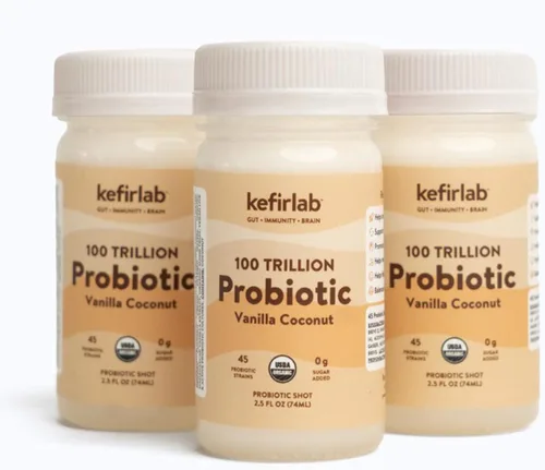 Vista 7 de KefirLab Probióticos 100T CFU - 36 cepas - Vegano y orgánico - Apoya la digestión, el sistema inmunológico, la salud del cerebro, el estado de ánimo