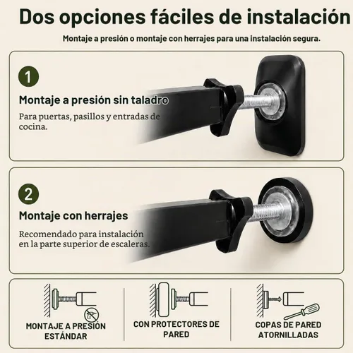 Vista 6 de WAOWAO Puerta transparente para bebés para escaleras, diseño moderno, acrílico con cierre automático, puerta para mascotas, 29.52-37.79 pulgadas
