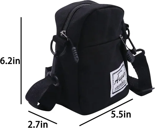Vista 7 de JUMISEE Lindo bolso cruzado de lona con estampado de vaca para teléfono celular, bolso de hombro para hombres, mujeres y niños