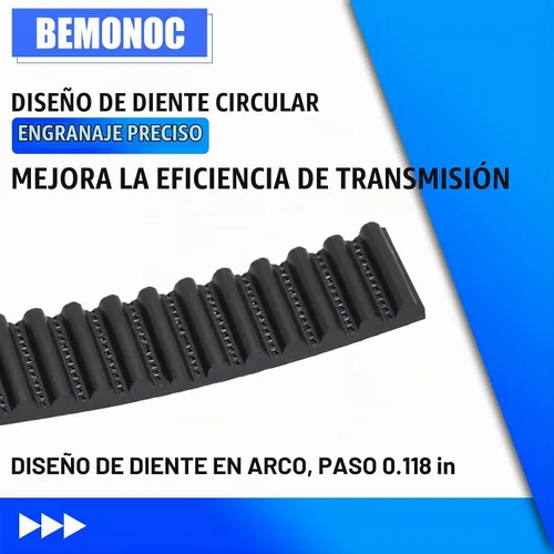 Vista 3 de HTD3M - Correa de distribución de PU de extremo abierto, 0.591 in, para máquinas de grabado láser CNC, paquete de 16.4 ft