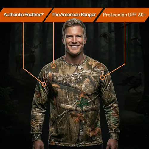 Vista 2 de Realtree Camo Crewneck Tees Mezcla de algodón Realtree Edge