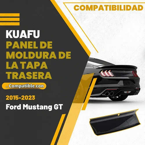 Vista 2 de KUAFU Panel de guarnición para tapa de maletero trasero compatible con Ford Mustang GT 2015-2023, cubierta central de maletero decorativa, tapa