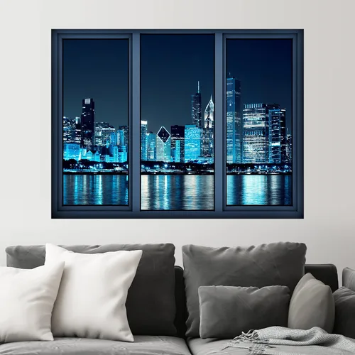 Vista 22 de SIGNWIN Adhesivo mural removible para pared, atardecer cielo naranja, otoño, bosque, árbol, paisaje, naturaleza, arte fino, rústico, paisaje