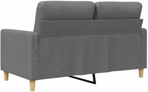 Vista 8 de vidaXL Sofá de 2 plazas gris oscuro - Cómodos asientos acolchados y cojines de respaldo - Marco de metal - Muebles modernos de sala de estar