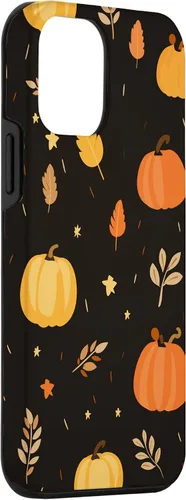 Vista 3 de iPhone 12 mini otoño hojas caídas calabaza especia cosecha feliz otoño caso