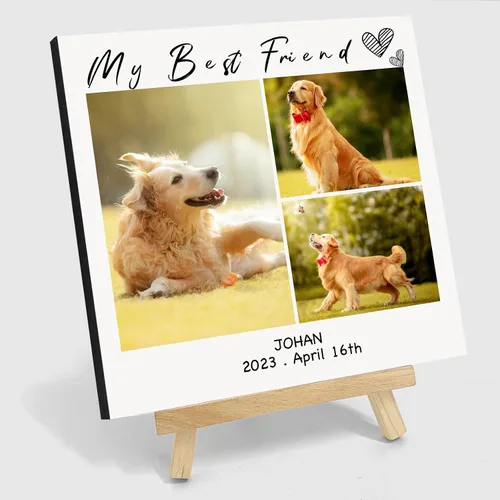 Vista 11 de Marco de fotos de perro personalizado con caballete, regalo conmemorativo personalizado para mascotas para amantes de las mascotas, retrato