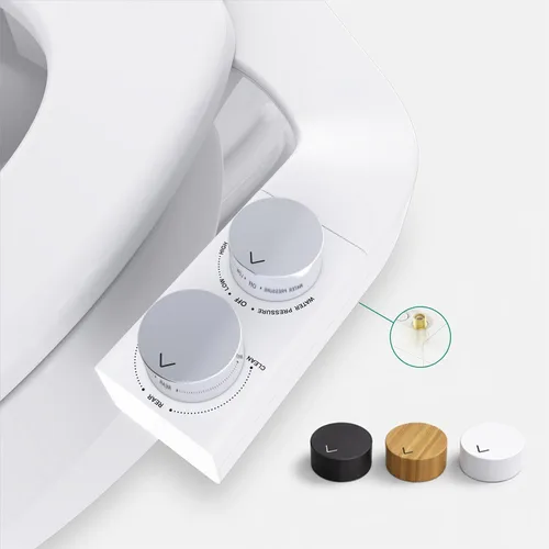 Vista 10 de BIDETbidet - Accesorio de bidé ultradelgado reversible para agua caliente izquierda/derecha con control de temperatura, juego de pomos
