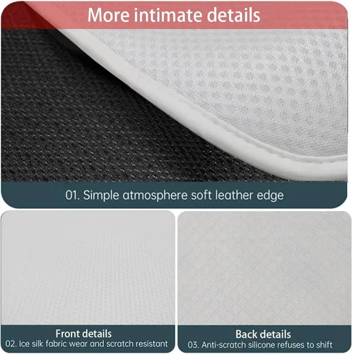 Vista 7 de Car Seat Mat Pad Protector Covers,Driver Front Rear Seat Bench Cushion Cover,for Tesla Model 3 seat Cover Set 2017-2022,Ice Silk Anti-Dirty White