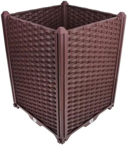 Vista 8 de BAOYOUNI - Juego de jardinera cuadrada para interiores o exteriores, maceta de plástico, caja de cultivo para verduras frescas, hierbas, flores