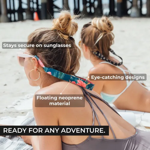 Vista 2 de Floating Neoprene Sunglass Strap - Adjustable and Anti-Slip Retainer for Glasses - Universal Fit