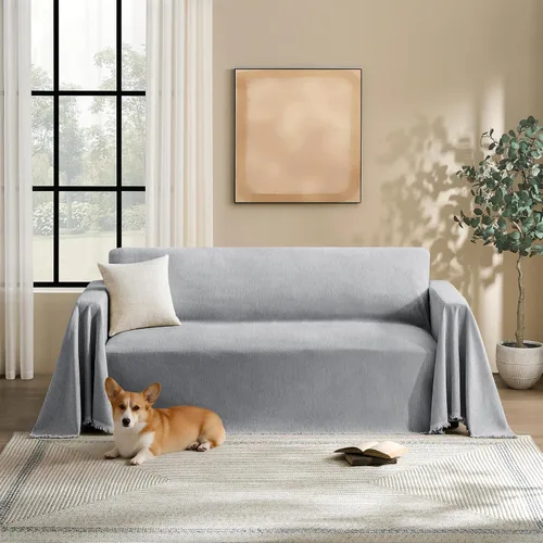 Vista 13 de Funda de sofá modular para perros, lavable para sofá de 2 cojines, funda de felpilla para sofá seccional, protector de muebles multiusos para niños