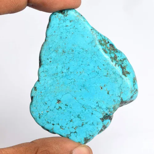 Vista 4 de Losa de turquesa azul roca 203.50 quilates natural áspera, curativa, muestran minerales, decoración de jardín y patio, Gema, Arizona - azul turquesa