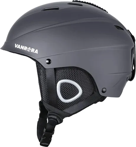 Vista 15 de VANRORA Casco de esquí, casco de snowboard para hombres y mujeres, ventilación con control de clima, ajuste de esfera, compatible con gafas, forro