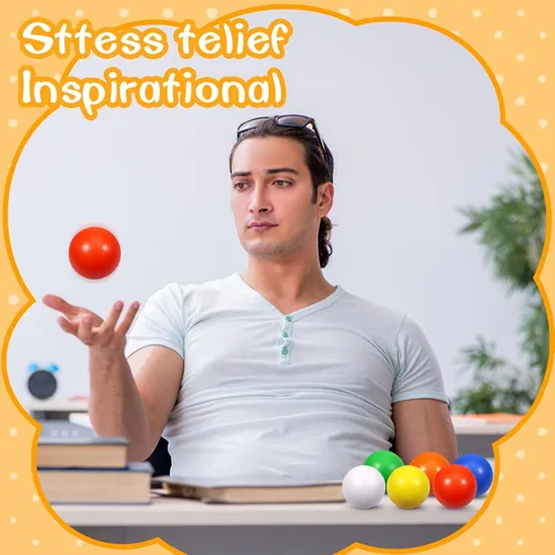 Vista 6 de 24 bolas de espuma de 6 colores para aliviar el estrés para niños y adultos, ejercicio de mano, juguetes sensoriales para aliviar la ansiedad, TDAH
