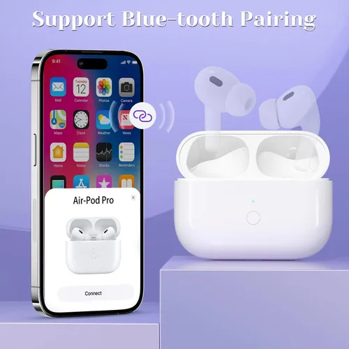 Vista 5 de Funda de carga inalámbrica compatible con AirPods Pro de 1ª y 2ª generación, estuche de carga tipo C para AirPod Pro 2, funda de carga con botón