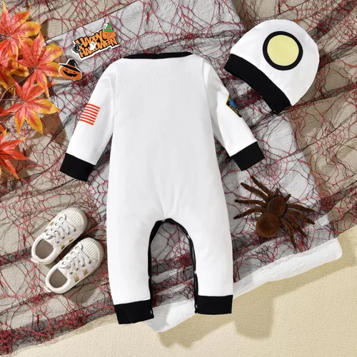 Vista 5 de Ropa de Halloween para bebés recién nacidos, body de manga larga con sombrero