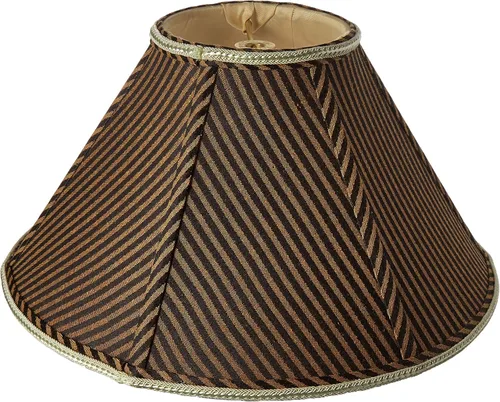 Vista 6 de Royal Designs Round Empire - Pantalla para lámpara (diseño imperio), diseño a rayas, marrón y negro, 3.5 x 10 x 6 pulgadas