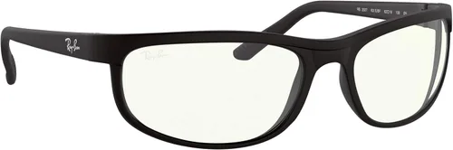 Vista 5 de Ray-Ban RB2027 Predator 2 - Lentes rectangulares para hombre color negro matefiltro de luz azul transparente 2441in Filtro de luz azul claro y negro