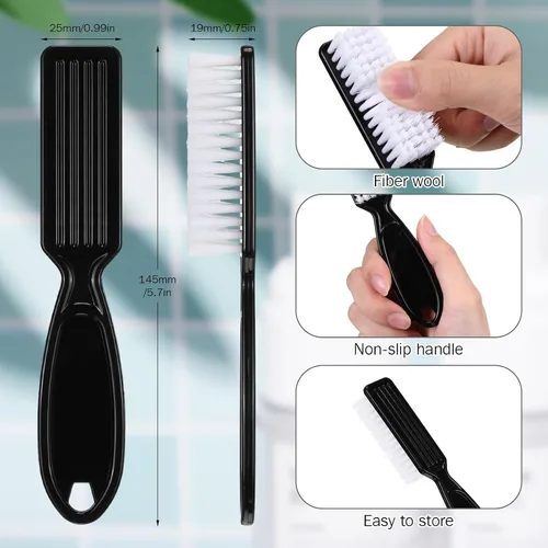 Vista 2 de Patelai 30 cepillos de uñas para limpieza de uñas, cepillo de limpieza de pedicura para dedos de manos y uñas (negro)