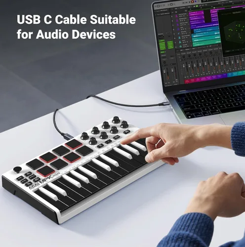 Vista 3 de UGREEN Cable de impresora USB C de 3 pies, cable USB B a C de nailon para MacBook Pro/Air, cable MIDI compatible con teclado MIDI, DAC, controlador