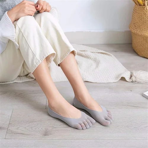 Vista 7 de Calcetines ortopédicos de compresión para dedos calcetines de dedo para mujer calcetines de cinco dedos completos de corte bajo