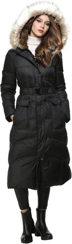 Vista 3 de Bldo Chaqueta larga con capucha y piel, engrosada, para mujer