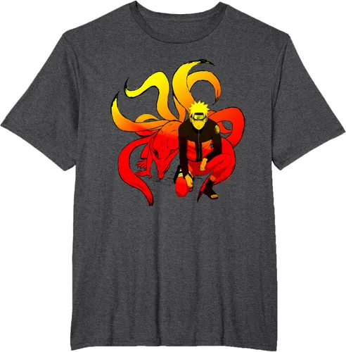 Vista 15 de Naruto Shippuden Naruto and 9 Tails - Camiseta de manga corta Negro