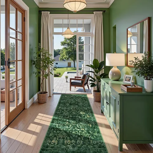 Vista 19 de Alfombra de área pequeña de 2 x 3 pulgadas, color beige, para entrada, baño, cocina, antideslizante, de pelo bajo, lavable, moderna alfombra bohemia