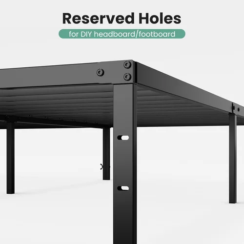 Vista 6 de OLIXIS Marco de cama individual resistente con plataforma de metal de 12 pulgadas, estabilidad mejorada y sin ruido, almacenamiento debajo
