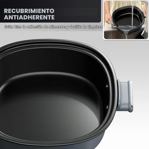 Vista 4 de Stariver Olla caliente desprendible eléctrica 3L, pote de Shabu Shabu
