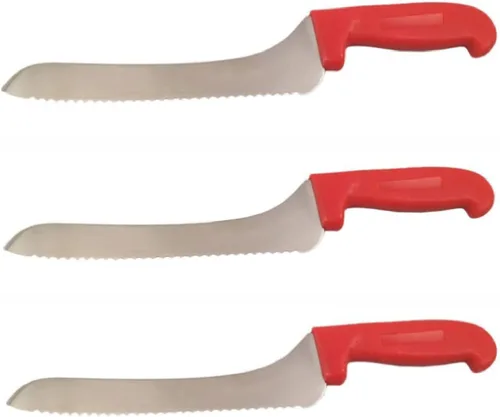 Vista 3 de Cuchillo de pan offset de 9 pulgadas de hoja - negro o rojo - cocina doméstica y comercial (paquete de 3 - negro)