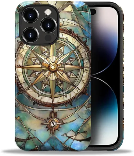 Vista 131 de ZHEGAILIAN Funda para iPhone 11, carcasa dura a prueba de golpes + silicona suave 2 en 1 híbrida, parachoques a prueba de caídas - Vidrio manchado
