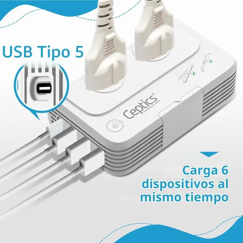 Vista 8 de Ceptics Convertidor de voltaje de Sudáfrica - Convertidor de 200 W de 220 V a 110 V para dispositivos como rizador, alisador, cargadores, enchufe