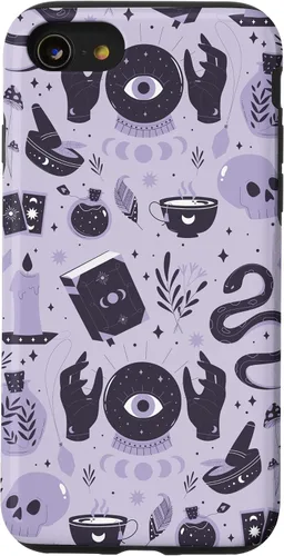Vista 13 de Funda para iPhone 14 Witch's Essentials Pattern Witchy Design Halloween