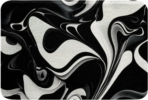 Vista 35 de Feelyou Beige Brown Bathroom Rugs Abstract Geometric Bath Mats Modern Art Bathroom Accessories Floor Doormats 16"x24" Soft Microfiber