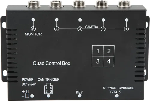 Vista 7 de Divisor de video de 4 canales, 1080P AHD 4 cámaras de control de video para cámaras de automóvil, interruptor de imagen, caja combinadora