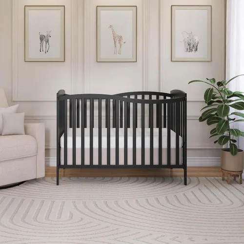 Vista 2 de Dream On Me Chelsea - Cuna convertible 5 en 1 de color negro, certificación JPMA 4-Position Mattress Support, Converts to Toddler, Day and Full